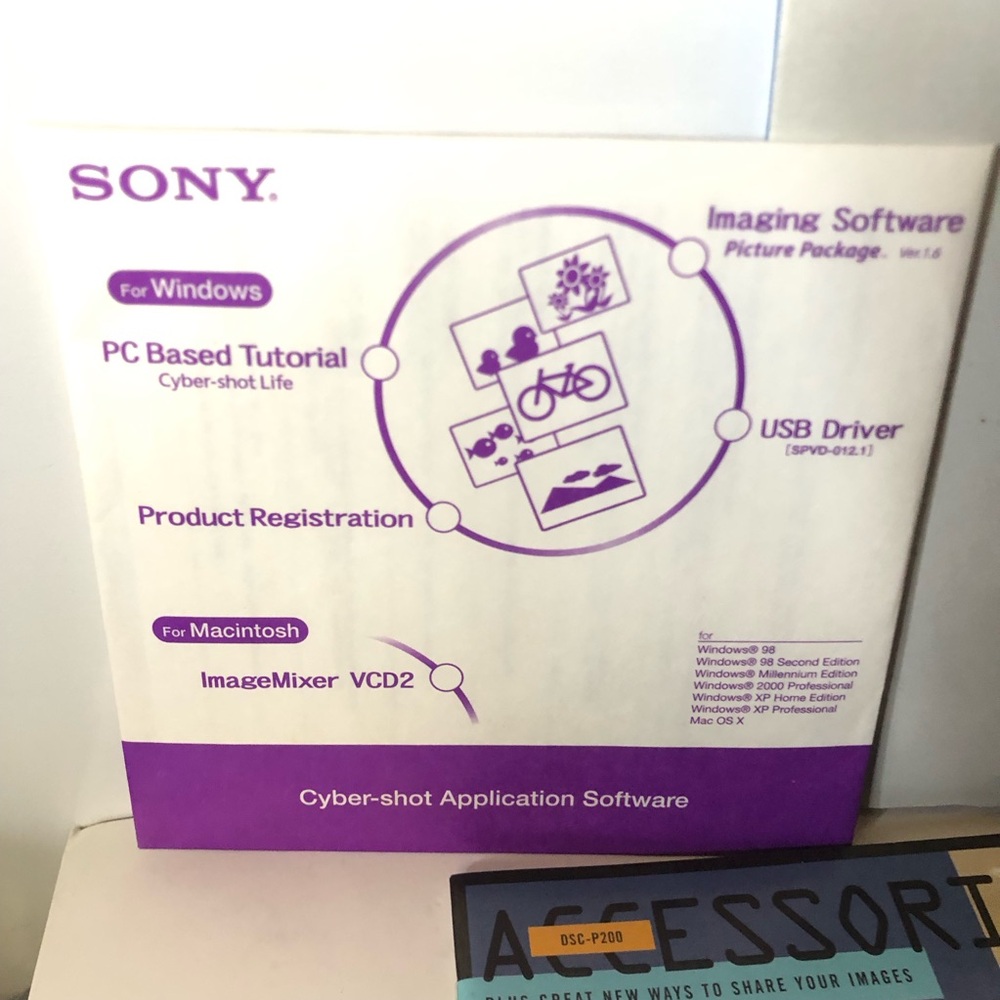 Sony Cyber-shot Accessories Flyer in Blue, Black, Purple, White